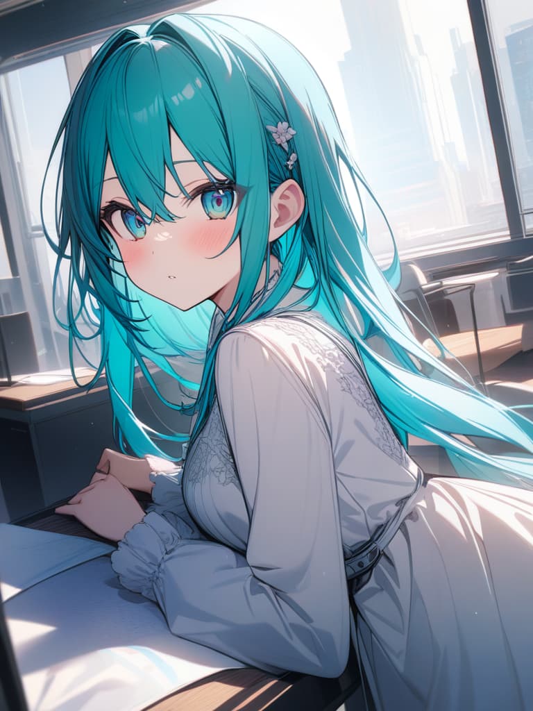  hatsune miku, white dress, cute, happybirthday, masterpiece, best quality,8k,ultra detailed,high resolution,an extremely delicate and beautiful,hyper detail