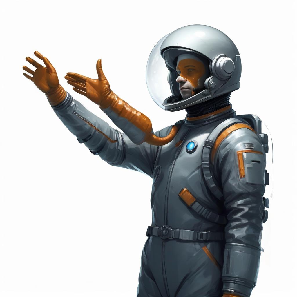  concept art astronaut in a closed suit with an opaque helmet . digital artwork, illustrative, painterly, matte painting, highly detailed