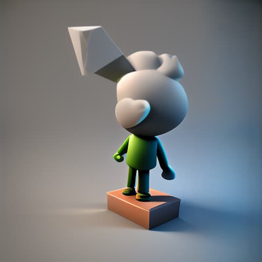  cartoon simple 3d style guy looks proudly