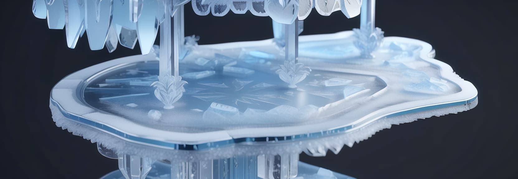  professional 3d model a platform made of ice with beautiful ornament . octane render, highly detailed, volumetric, dramatic lighting, civitai