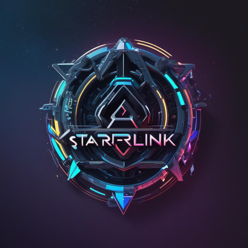  logo starlink , cyberpunk style