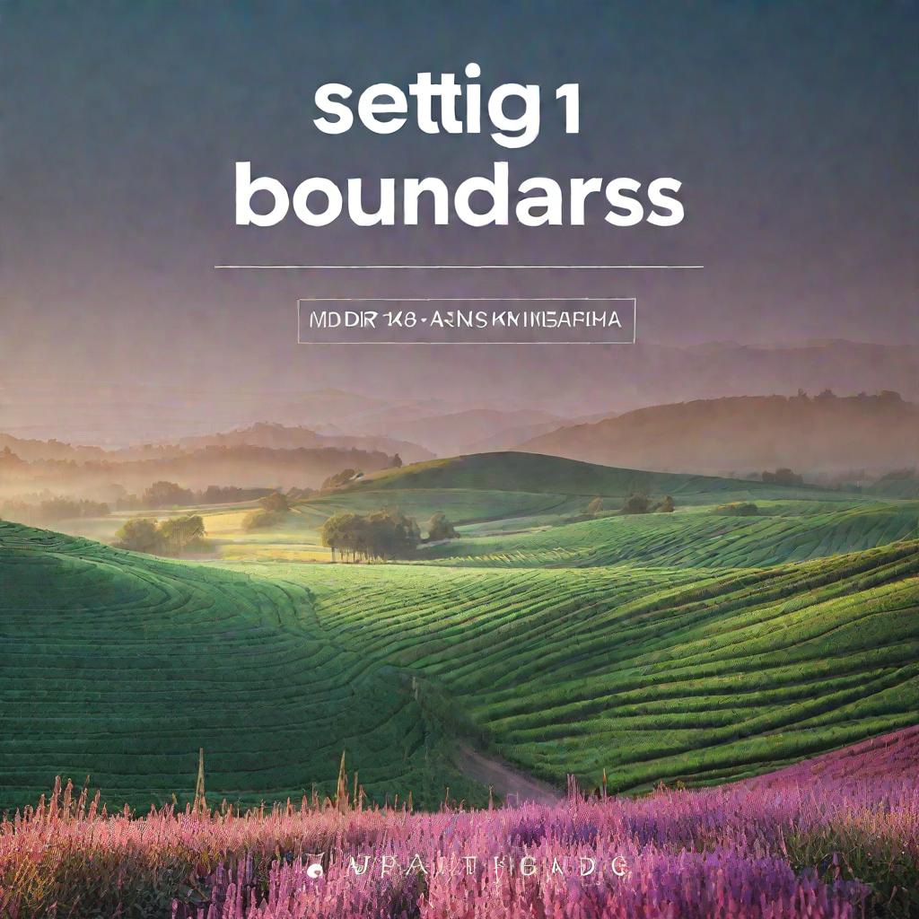  design an image for a chapter: 3.1 setting boundaries and limits. do not include any text in the image. hyperrealistic, full body, detailed clothing, highly detailed, cinematic lighting, stunningly beautiful, intricate, sharp focus, f/1. 8, 85mm, (centered image composition), (professionally color graded), ((bright soft diffused light)), volumetric fog, trending on instagram, trending on tumblr, HDR 4K, 8K