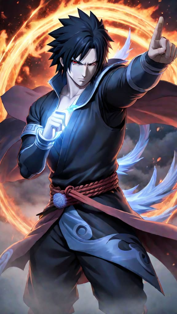  anime image: explore the symbolism in sasuke uchiha's susanoo form, reflecting his internal journey in naruto shippuden. hyperrealistic, full body, detailed clothing, highly detailed, cinematic lighting, stunningly beautiful, intricate, sharp focus, f/1. 8, 85mm, (centered image composition), (professionally color graded), ((bright soft diffused light)), volumetric fog, trending on instagram, trending on tumblr, HDR 4K, 8K