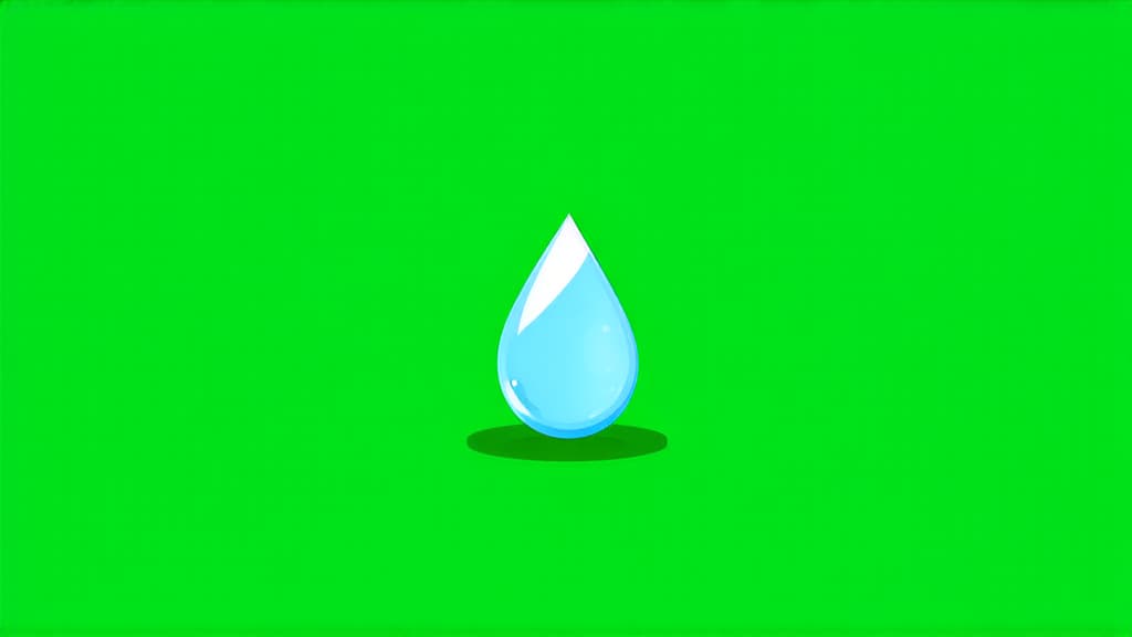  flat illustration, flaticon, (illustration:1.15), drop of water on a green background ar 16:9, [cory loftis, strobist, pascal campion :: 0.2]