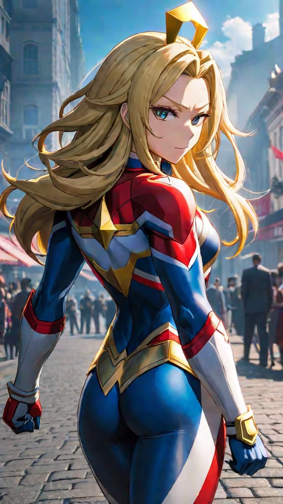  anime art: society relying too much on all might, leading to complacency and potential downfall. hyperrealistic, full body, detailed clothing, highly detailed, cinematic lighting, stunningly beautiful, intricate, sharp focus, f/1. 8, 85mm, (centered image composition), (professionally color graded), ((bright soft diffused light)), volumetric fog, trending on instagram, trending on tumblr, HDR 4K, 8K