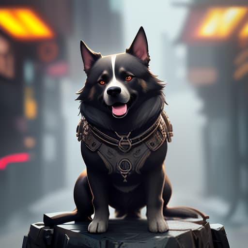  dog, brutal, urbanistick, punk hyperrealistic, full body, detailed clothing, highly detailed, cinematic lighting, stunningly beautiful, intricate, sharp focus, f/1. 8, 85mm, (centered image composition), (professionally color graded), ((bright soft diffused light)), volumetric fog, trending on instagram, trending on tumblr, HDR 4K, 8K