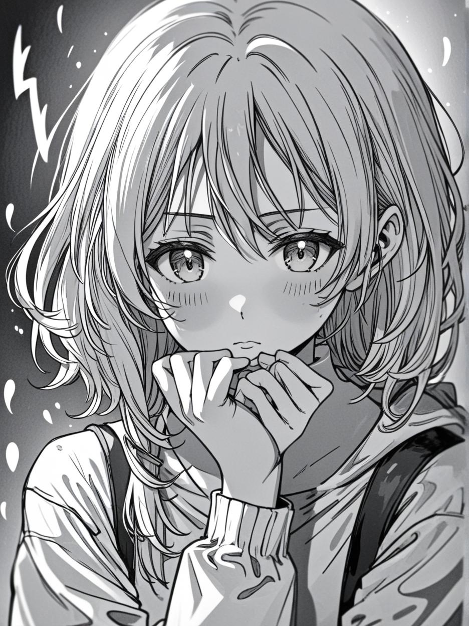  manga artwork girl. manga artist. manga, highly emotional. best quality, high resolution