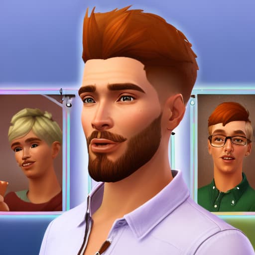 portrait+ style Sims 4 LGBT queer blonde hunk dude face