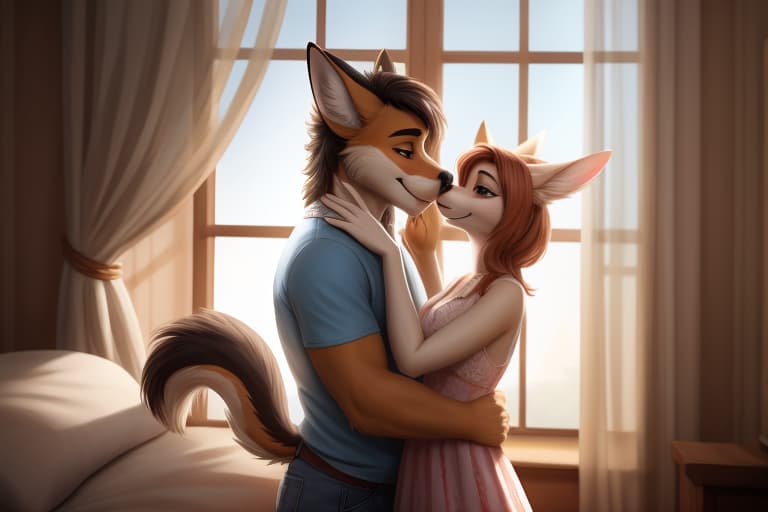  Young anthro , father with on , anthro female, , , , , anthro male, duo, age difference, , , , love, ing , ing ,, open eyes, digital art, masterpiece, 4k, fine details,