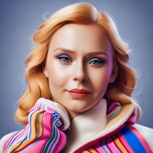 portrait+ style Russian lesbian queer comedy actress blonde female face