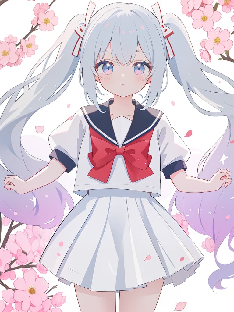  identity, yandere, twin tails, sailor uniforms, masterpiece, best quality,8k,ultra detailed,high resolution,an extremely delicate and beautiful,hyper detail