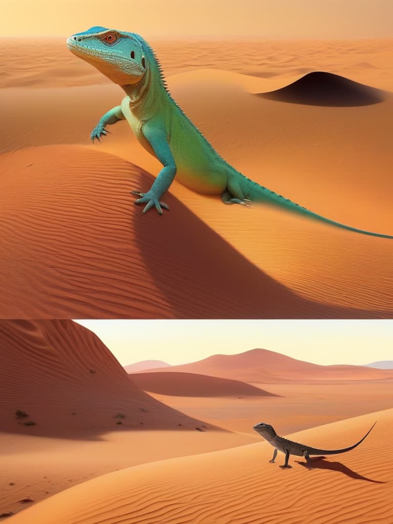  best masterpiece, running erimakito lizard, desert