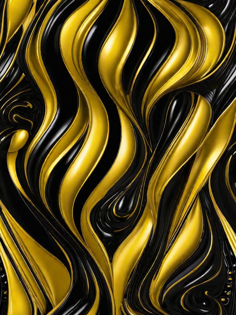  Golden yellow and sleek black color palette, captivating and inviting expression, exuding elegance and charm, magnetic beauty, intricate details, high contrast, luxurious feel, digital art, female, glossy finish, striking composition, dynamic lighting to enhance features.