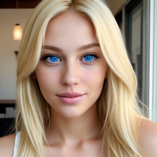  Blonde woman with nice face