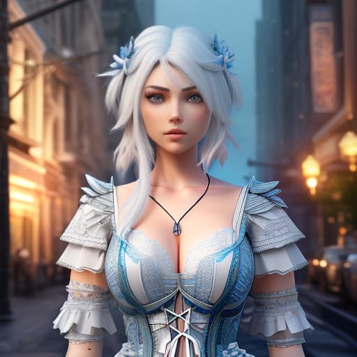  a little girl with white hair and blue eyes, (3d render:1.25), realistic, dark, epic, (detailed:1.22), textured hyperrealistic, full body, detailed clothing, highly detailed, cinematic lighting, stunningly beautiful, intricate, sharp focus, f/1. 8, 85mm, (centered image composition), (professionally color graded), ((bright soft diffused light)), volumetric fog, trending on instagram, trending on tumblr, HDR 4K, 8K