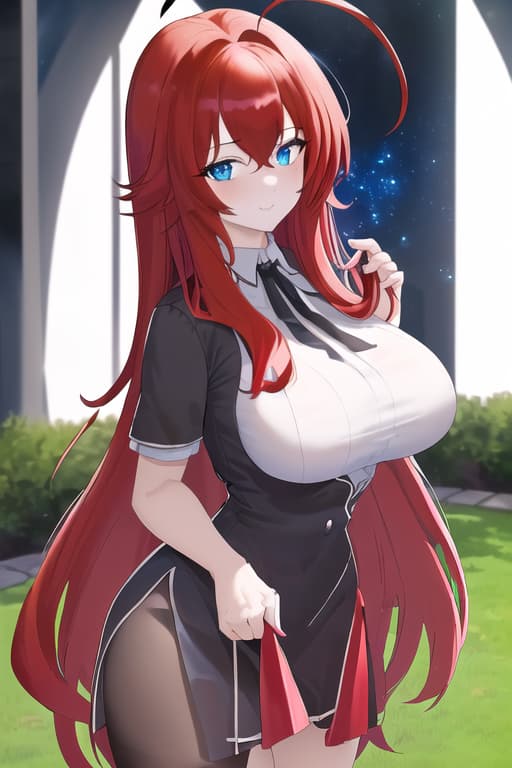  ,,,masterpiece, best quality, 1women, long red hair, looking at viewer, :3, cute, black uniform, outdoors, streets, cow shot, curvy, (((blue eyes))), rias gremory, red hair, antenna hair, wavy hair, ((beautiful detailed eyes, beautiful detailed glow, lots of glow)), anime screencap,women at pool, compeion , black , masterpiece, best quality, high quality, solo