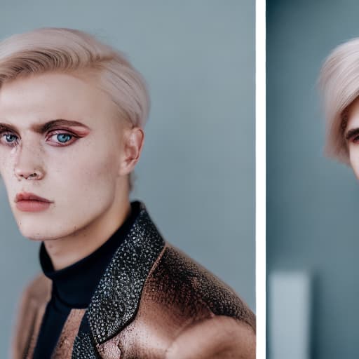 portrait+ style Russian LGBT queer makeup blogger blonde hunk dude face