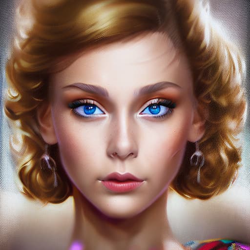 portrait+ style Russian queer TV actress blonde female face