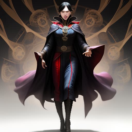  dr. strange is a woman, full height, black hair