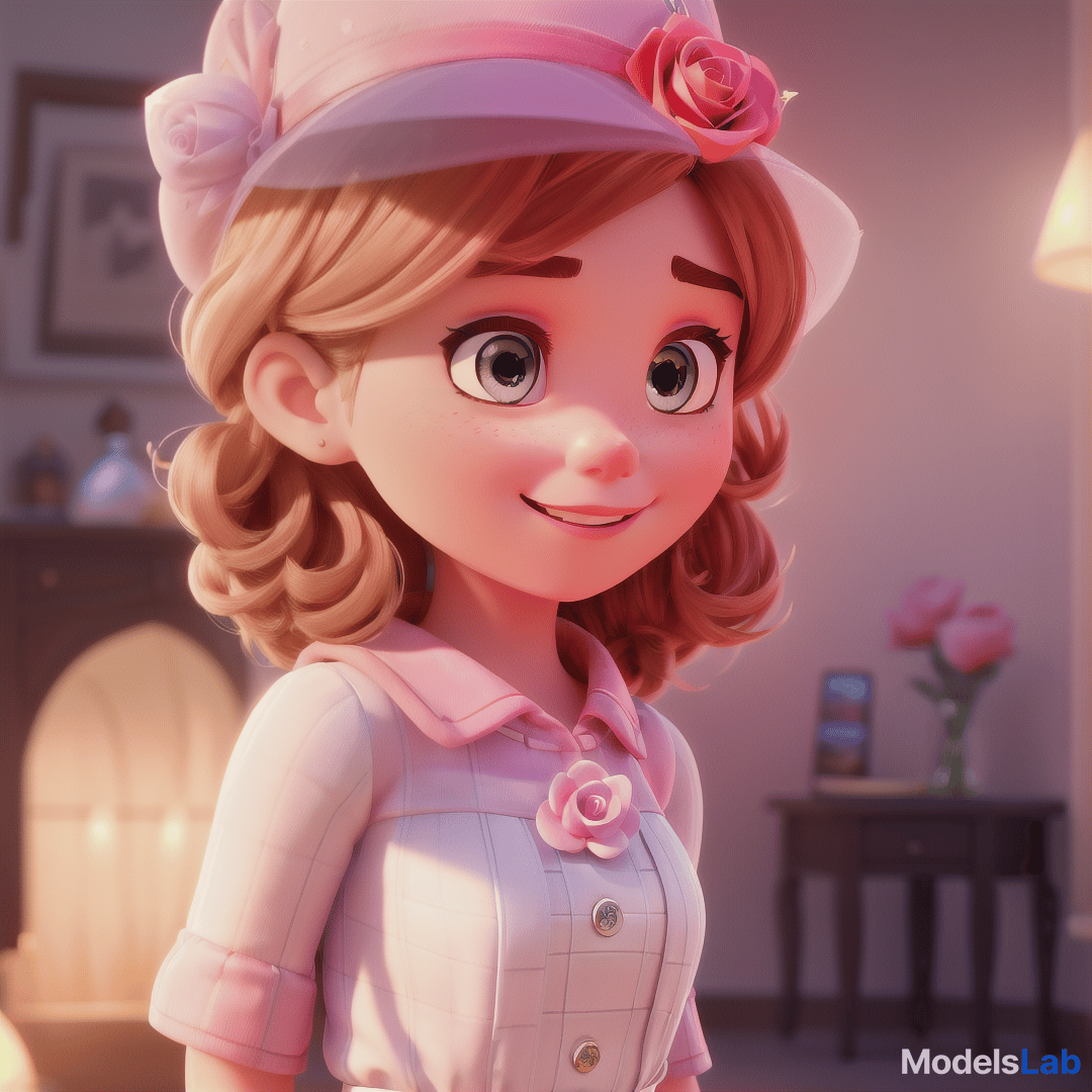  a selfie disney pixar cartoon styled of a cute girl with a rose hat, 8k selfie hyperrealistic, full body, detailed clothing, highly detailed, cinematic lighting, stunningly beautiful, intricate, sharp focus, f/1. 8, 85mm, (centered image composition), (professionally color graded), ((bright soft diffused light)), volumetric fog, trending on instagram, trending on tumblr, HDR 4K, 8K