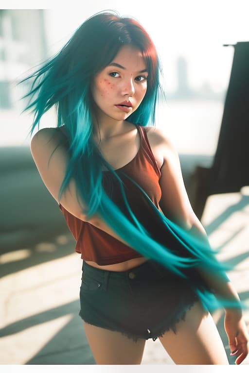  (dark shot:1.4), 80mm, girl, young, cheeks red, hair black, eyes turquoise., soft light, sharp, exposure blend, medium shot, bokeh, (hdr:1.4), high contrast, (cinematic, teal and orange:0.85), (muted colors, dim colors, soothing tones:1.3), low saturation, (hyperdetailed:1.2), (noir:0.4)