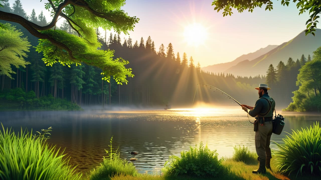  a serene lakeside scene showing an angler gently placing a caught fish in a livewell filled with aerated water, surrounded by lush greenery, sunlight glistening on the surface, and fishing gear nearby. hyperrealistic, full body, detailed clothing, highly detailed, cinematic lighting, stunningly beautiful, intricate, sharp focus, f/1. 8, 85mm, (centered image composition), (professionally color graded), ((bright soft diffused light)), volumetric fog, trending on instagram, trending on tumblr, HDR 4K, 8K