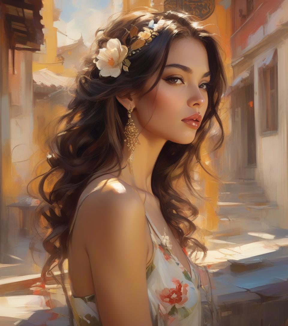  concept art portait of a beautiful woman, a masterwork detail quality line and developed, add featured alluring illusions, adorable hybrid painting, deep oriental tones, randomly placed, comprehensive finely art style by carne griffith michael garmash, ivan shiskin . digital artwork, illustrative, painterly, matte painting, highly detailed