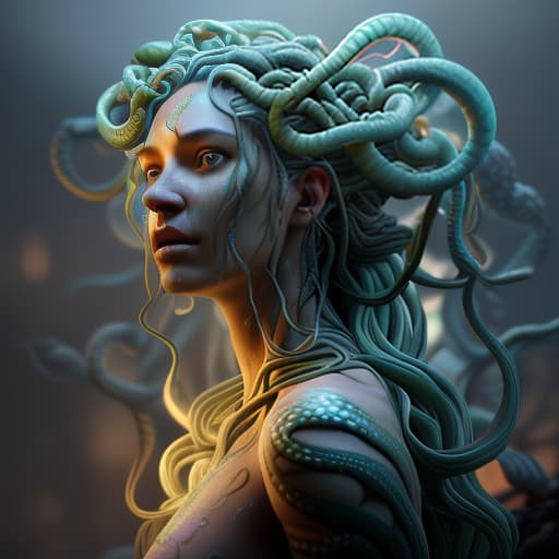  gorgon, girl with snakes in her hair looking in the mirror, side view, snakes in her hair,, (extremely detailed oil painting:1.2), glow effects, godrays, hand drawn, render, 8k, octane render, cinema 4d, blender, dark, atmospheric 4k ultra detailed, cinematic sensual, sharp focus, humorous illustration, big depth of field, masterpiece, colors, 3d octane render, 4k, concept art, trending on artstation, hyperrealistic, vivid colors, extremely detailed cg unity 8k wallpaper, trending on artstation, trending on cgsociety, intricate, high detail, dramatic