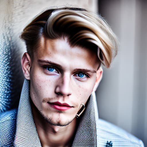 portrait+ style Russian LGBT queer twink blonde hunk dude face