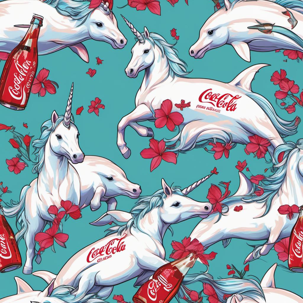  coca cola unicorn dolphin, profile image style