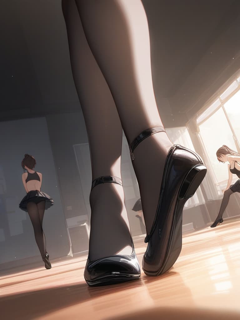  ballet flat, boys, large rooms, ballet lessons, black pats half tights, masterpiece, best quality,8k,ultra detailed,high resolution,an extremely delicate and beautiful,hyper detail