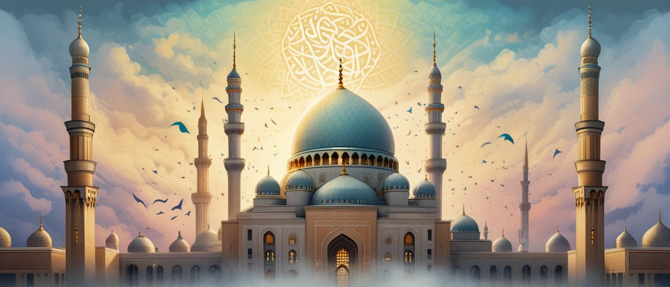  Islamic background with digital painting