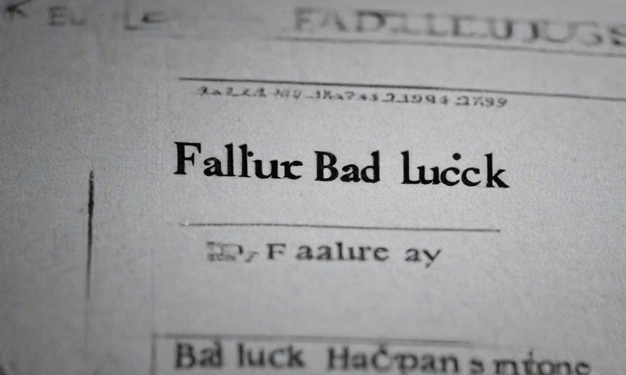  failure, bad luck,