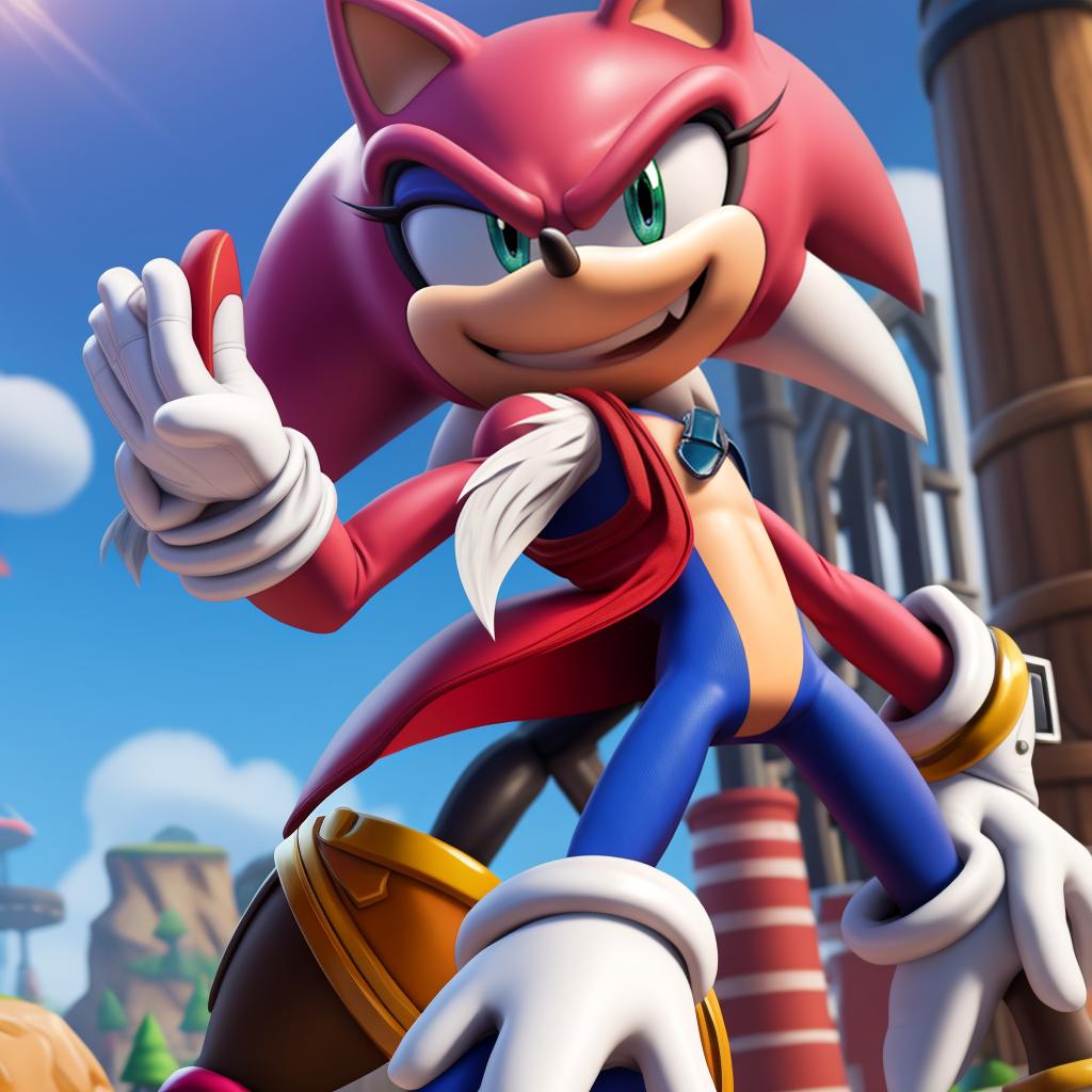  Evil Sonic the hedgehog (sega, Fortnite), full body, white gloves, open eyes, masterpiece, 4k, fine details,