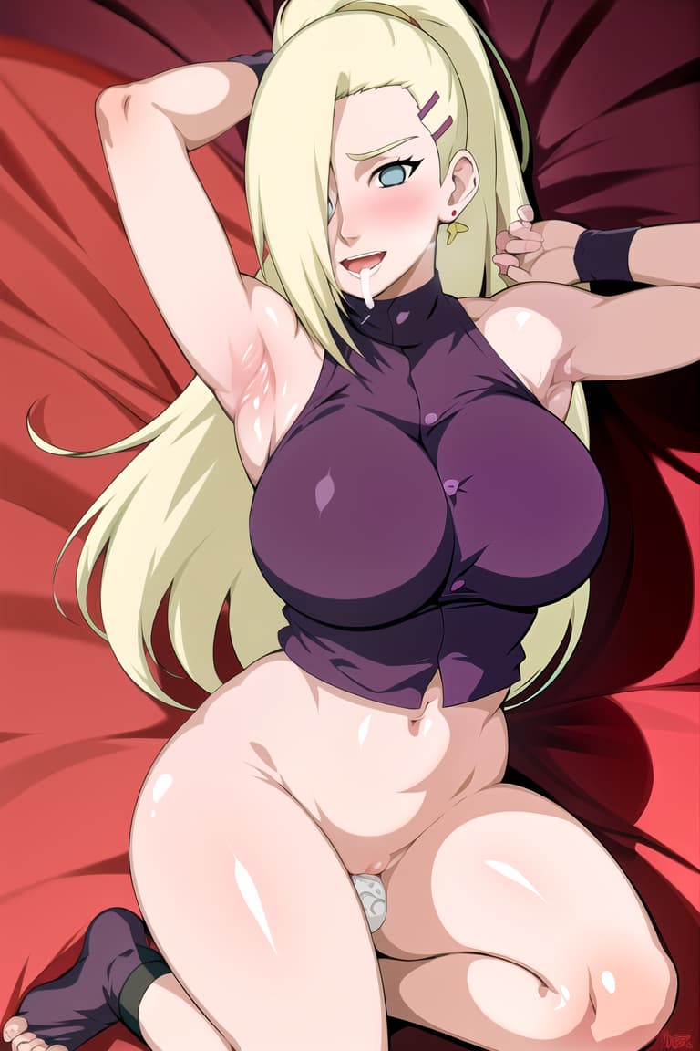  (yamanaka ino:1.2), hair down,(masterpiece, best quality:1.2), illustration, absurdres, highres, extremely detailed,fullbody,bedroom,breast smother,erection,((((paizuri)))),(breast grab),hetero,penis,large penis,looking at viewer,saliva,solo focus cool face cold attitude emotionless face blush breasts,ahegao,cum on breasts