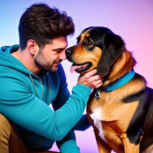  a trainer holding a treat near the dog's nose, guiding the dog into a sitting position, and rewarding with a treat. hyperrealistic, full body, detailed clothing, highly detailed, cinematic lighting, stunningly beautiful, intricate, sharp focus, f/1. 8, 85mm, (centered image composition), (professionally color graded), ((bright soft diffused light)), volumetric fog, trending on instagram, trending on tumblr, HDR 4K, 8K