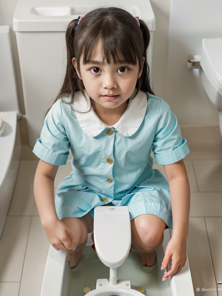  1st grade in elementary school, girl, poo, toilet, toilet, masterpiece, best quality,8k,ultra detailed,high resolution,an extremely delicate and beautiful,hyper detail