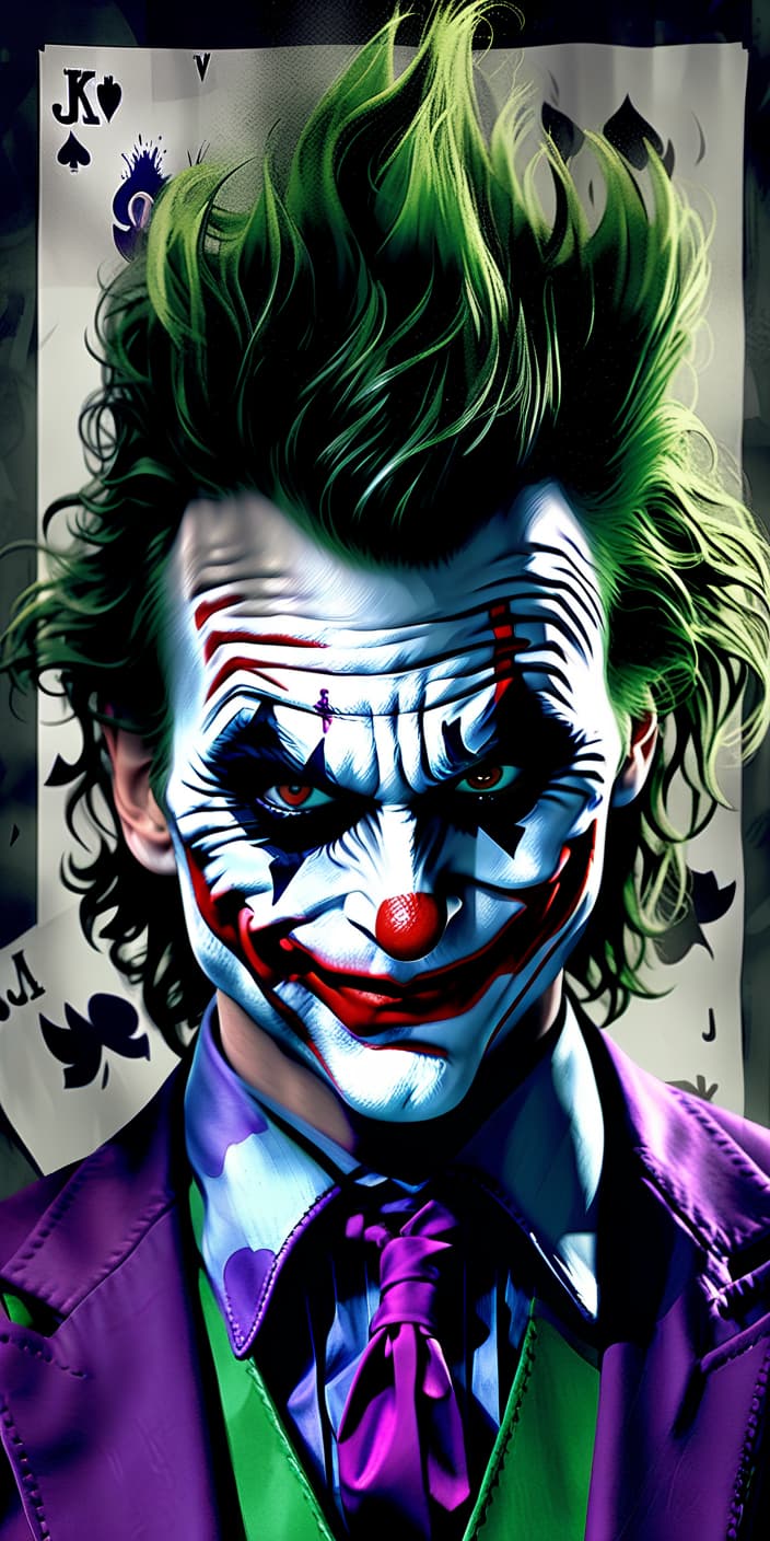  concept art joker . digital artwork, illustrative, painterly, matte painting, highly detailed