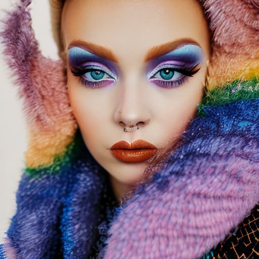 portrait+ style Russian LGBT queer makeup blogger blonde female face