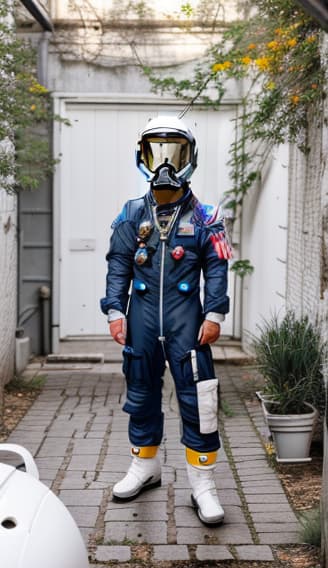  Astronaut Mask, white Astronaut suit, full body