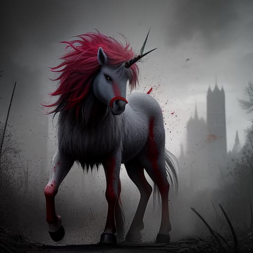  full body, Pennywise fused with a Unicorn, horror theme, bloody, gore, nightmare, masterpiece, fullbody, blood splattered, gruesome, deep cuts, creepy, serial killer, murderer, , ((best quality)), ((masterpiece)), highly detailed, absurdres, HDR 4K, 8K