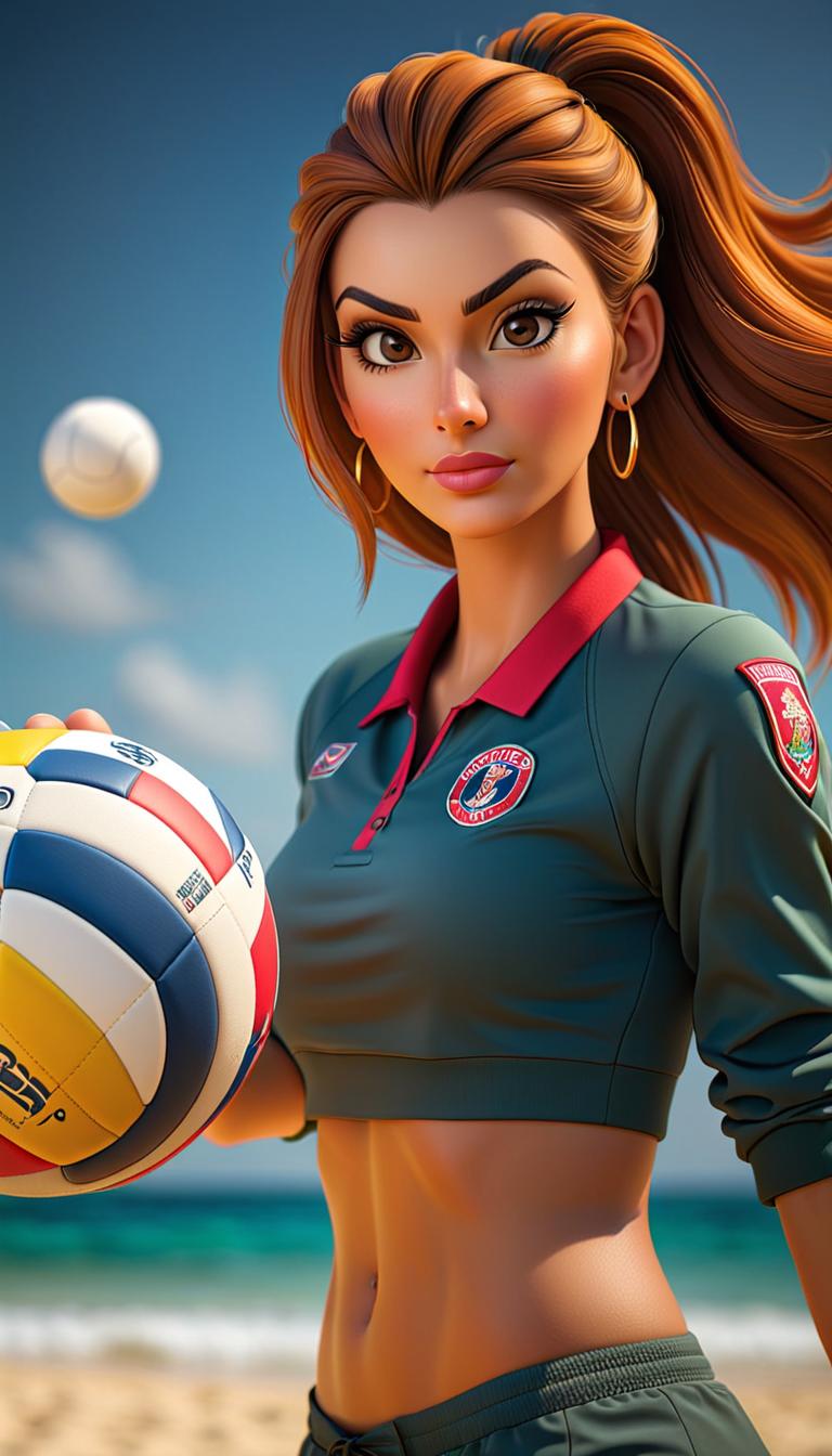  professional 3d model of volleyball . rendered with octane, the model is highly detailed,dramatic lighting. hyperrealistic, full body, detailed clothing, highly detailed, cinematic lighting, stunningly beautiful, intricate, sharp focus, f/1. 8, 85mm, (centered image composition), (professionally color graded), ((bright soft diffused light)), volumetric fog, trending on instagram, trending on tumblr, HDR 4K, 8K