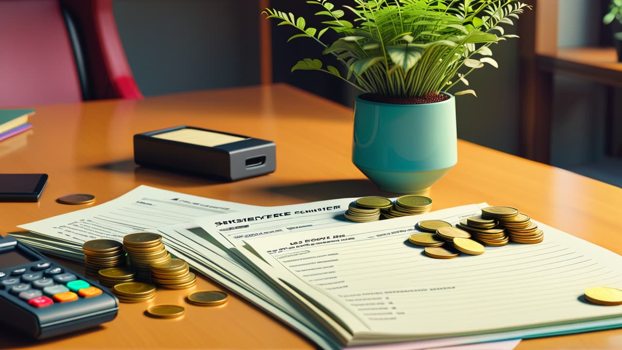  a split screen illustration: one side shows a cluttered desk with bills and coins scattered; the other side features a serene workspace with a neatly organized budget planner and a flourishing plant, symbolizing financial growth. hyperrealistic, full body, detailed clothing, highly detailed, cinematic lighting, stunningly beautiful, intricate, sharp focus, f/1. 8, 85mm, (centered image composition), (professionally color graded), ((bright soft diffused light)), volumetric fog, trending on instagram, trending on tumblr, HDR 4K, 8K