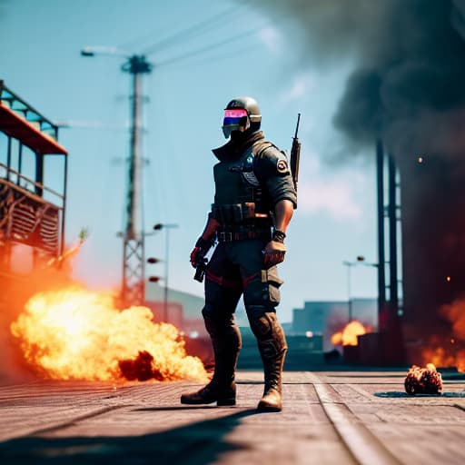  free fire vs pubg Apply the Following Styles Cyberpunk hyperrealistic, full body, detailed clothing, highly detailed, cinematic lighting, stunningly beautiful, intricate, sharp focus, f/1. 8, 85mm, (centered image composition), (professionally color graded), ((bright soft diffused light)), volumetric fog, trending on instagram, trending on tumblr, HDR 4K, 8K
