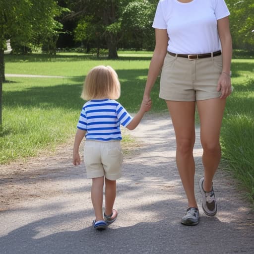  Mom and walking in shorts