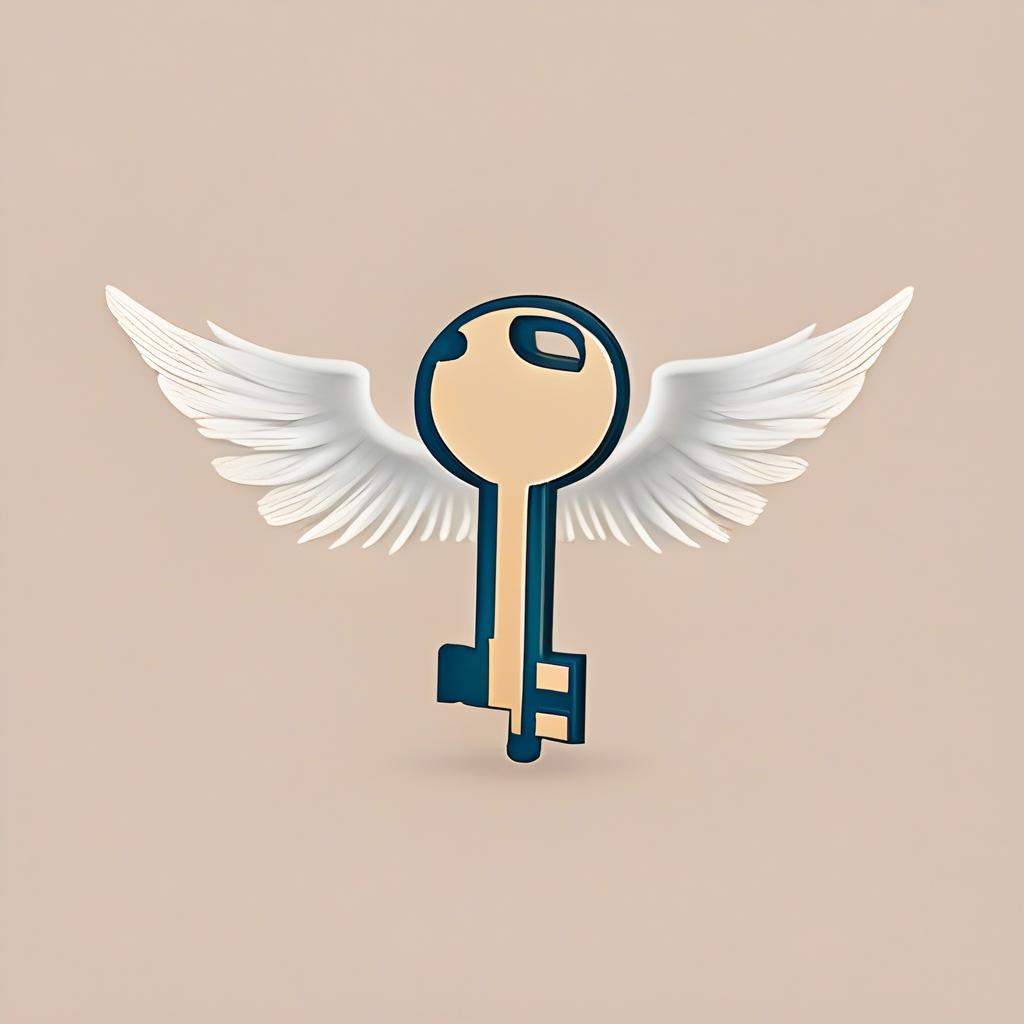  app icon of 2 keys with wings crossed simplified