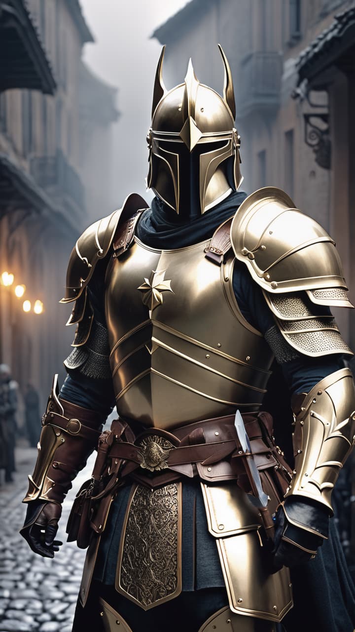  a young warrior named thiago, standing tall and confident in his armor, ready to face the darkness. hyperrealistic, full body, detailed clothing, highly detailed, cinematic lighting, stunningly beautiful, intricate, sharp focus, f/1. 8, 85mm, (centered image composition), (professionally color graded), ((bright soft diffused light)), volumetric fog, trending on instagram, trending on tumblr, HDR 4K, 8K