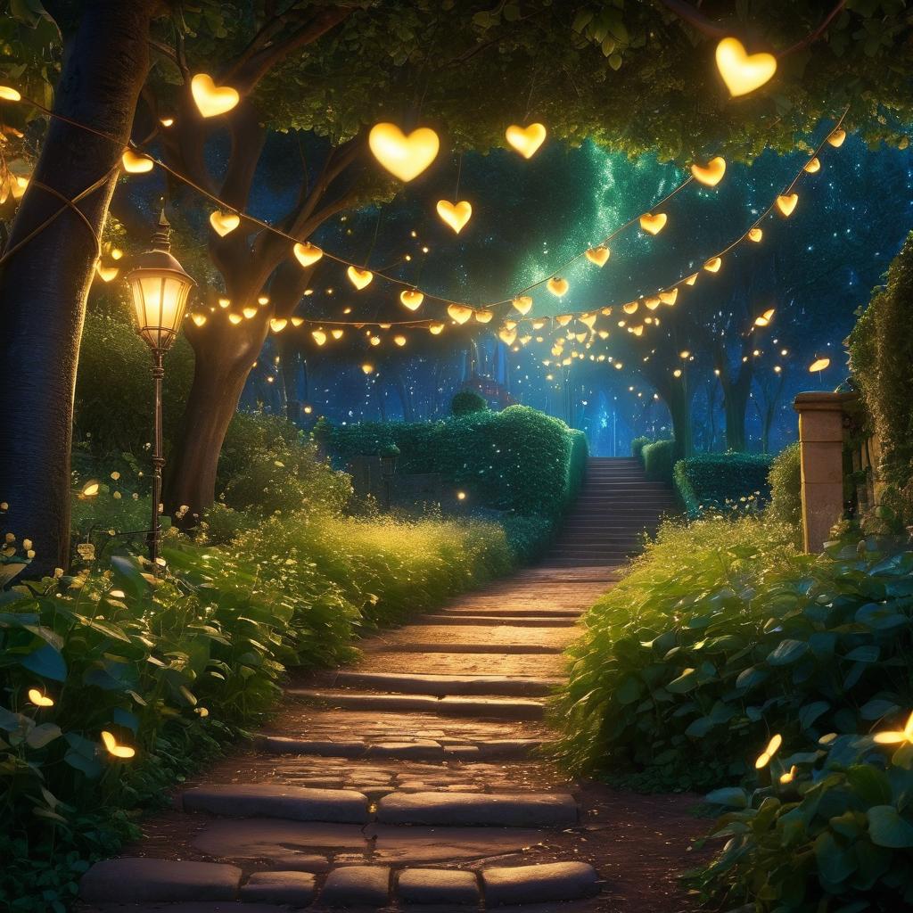  in 3d animated movie style. disney pixar style. paris, a old , heart racing, steps onto a mysterious netball court encircled by ancient trees and fering fireflies. magical atmosphere brimming with anticipation. high resolution pixar 3d animated film style with vint greens from trees, soft golden glows from fireflies, warm magical lights. low angle shot captures paris's perspective, emphasizing enchanting ambiance and adventure anticipation.