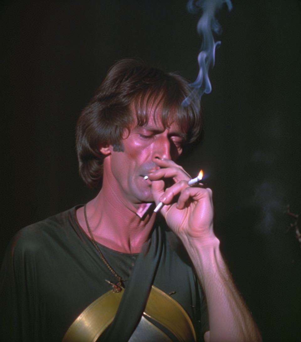  dvd screengrab, smoking man from 1982 dark fantasy film, "excalibur"