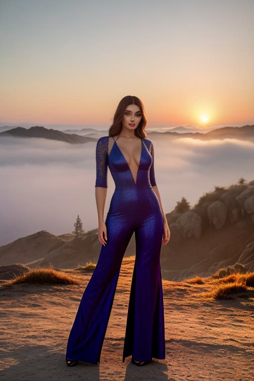  Sunrise hyperrealistic, full body, detailed clothing, highly detailed, cinematic lighting, stunningly beautiful, intricate, sharp focus, f/1. 8, 85mm, (centered image composition), (professionally color graded), ((bright soft diffused light)), volumetric fog, trending on instagram, trending on tumblr, HDR 4K, 8K